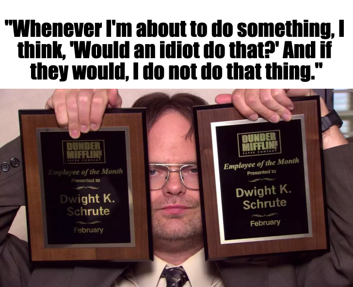 Dwight K Schrute employee of the month | Create viral meme's using the ...